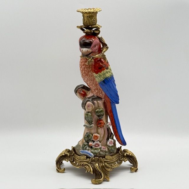 Подсвечник скульптура Попугай 37 см WL 1895 фарфор бронза