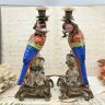 Подсвечник скульптура Попугай красный 37 см WL 1895 фарфор бронза