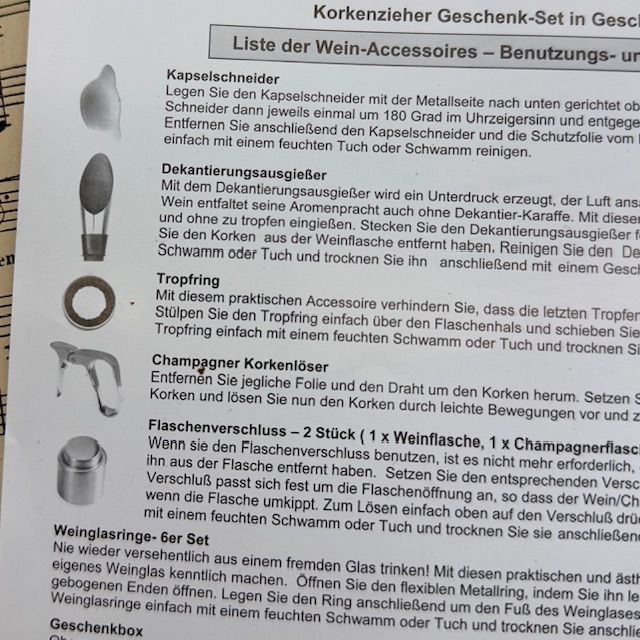 Набор Винные аксессуары штопор для пробок в коробке Германия