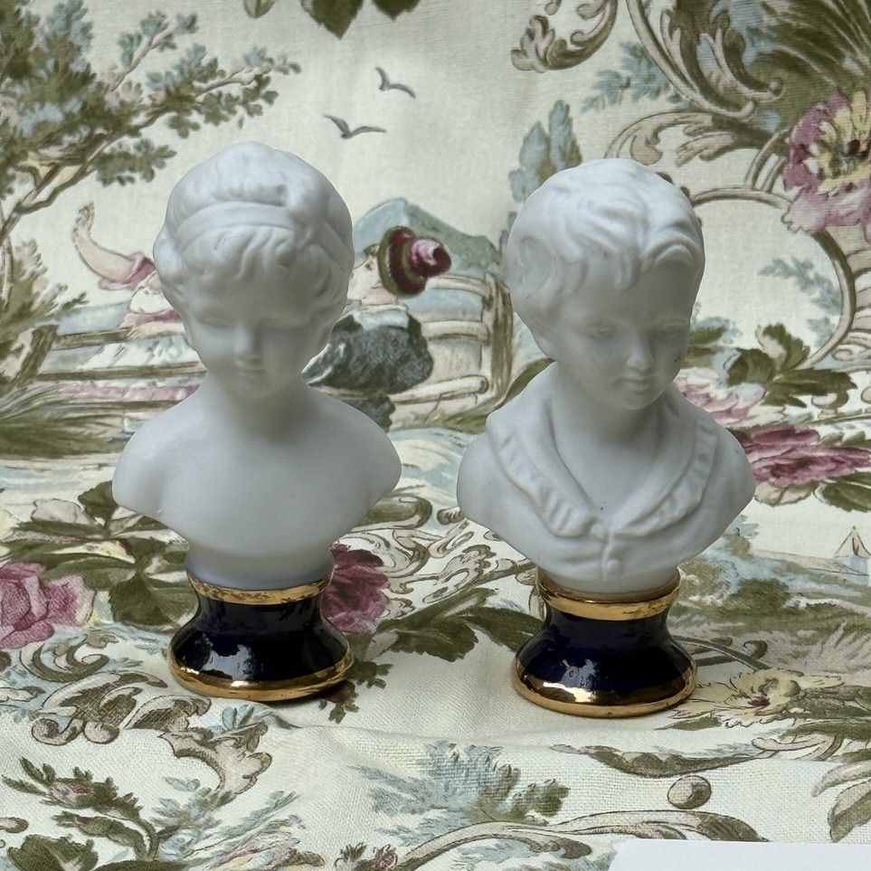 Статуэтка Бюст девочки Ж.-А. Гудон 9 см бисквитный фарфор Франция