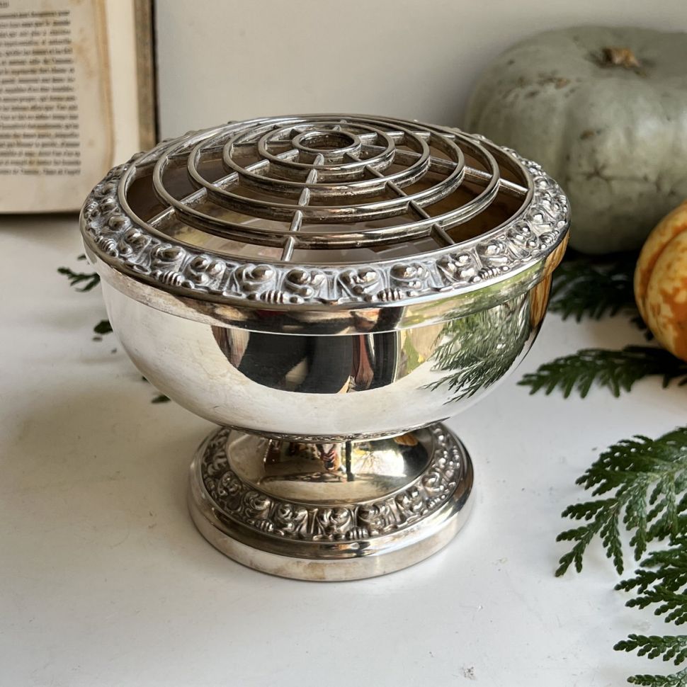 Роузбол ваза для цветов 15 см мельхиор