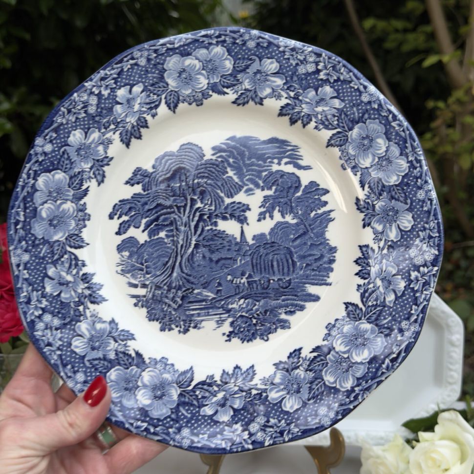 Тарелка Enoch Wedgwood Woodland 25 см Англия синий