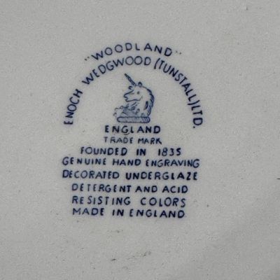 Тарелка Enoch Wedgwood Woodland 25 см Англия синий