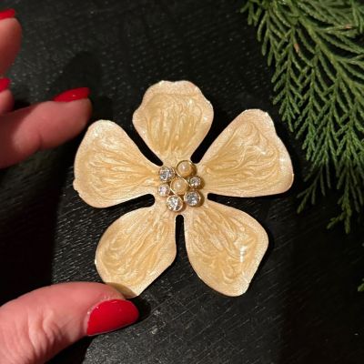 Брошь Цветок 7 см бижутерия эмаль