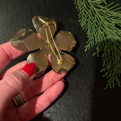 Брошь Цветок 7 см бижутерия эмаль