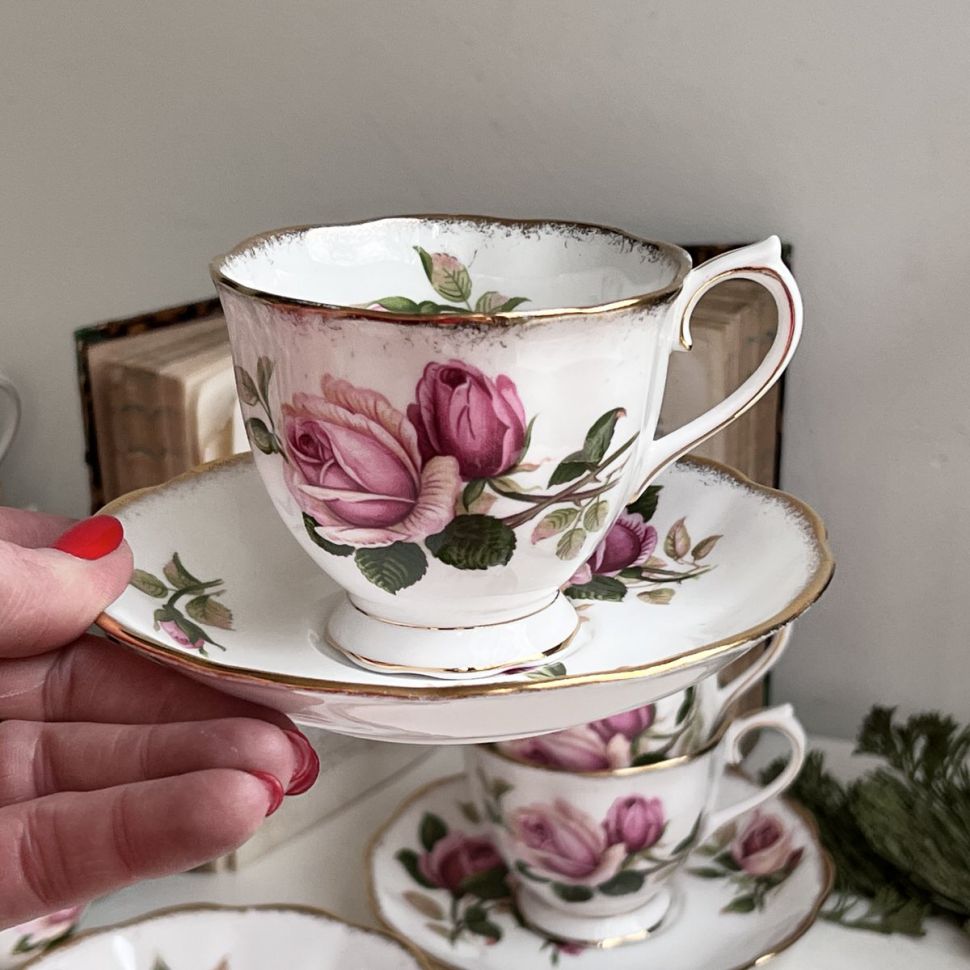 Чайная пара Royal Albert Anniversary Rose 200 мл 1950 гг.