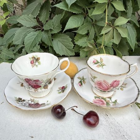 Чайная пара Royal Albert Anniversary Rose 200 мл 1950 гг.