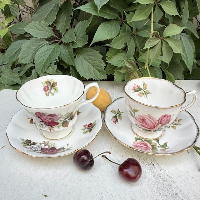 Чайная пара Royal Albert Anniversary Rose 200 мл 1950 гг.