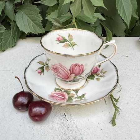 Чайная пара Royal Albert Anniversary Rose 200 мл 1950 гг.