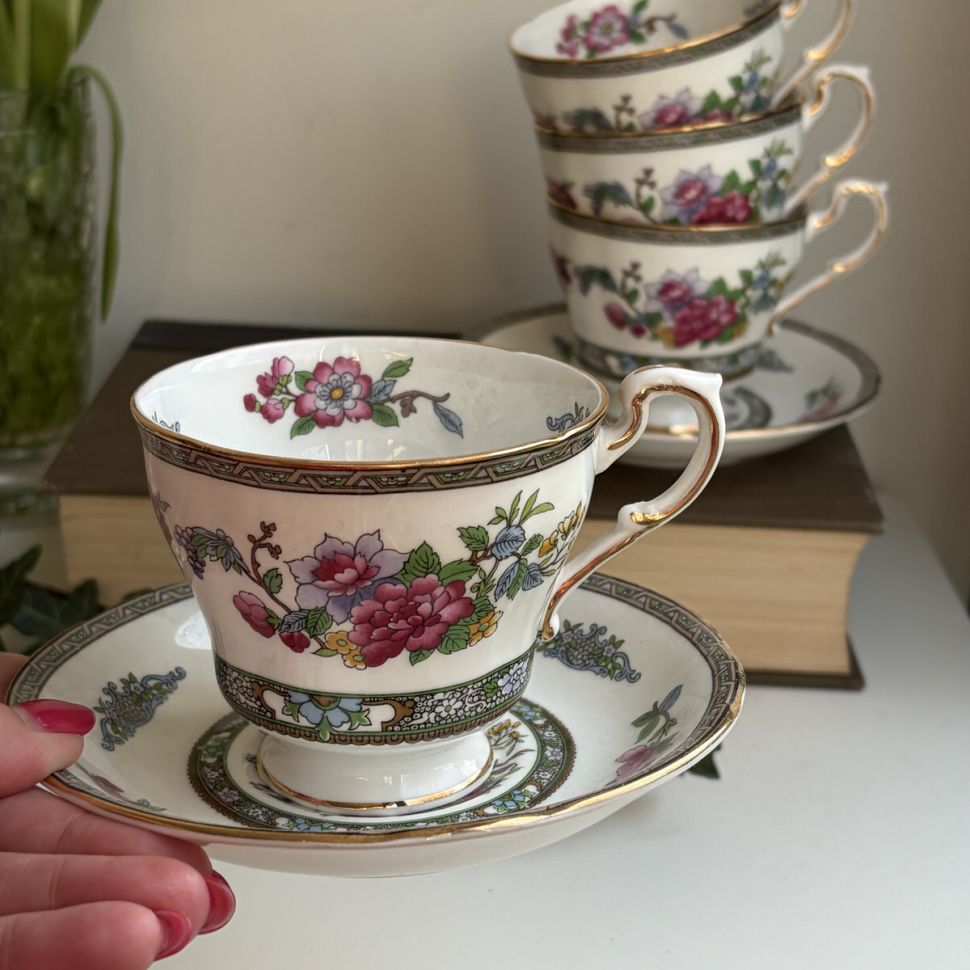 Чайная пара Paragon Tree of Kashmir 220 мл 1960-е Англия      