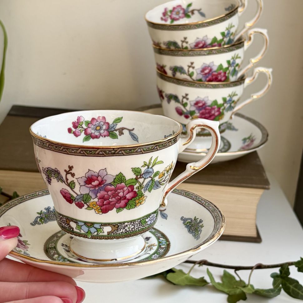 Чайная пара Paragon Tree of Kashmir 220 мл 1960-е Англия      