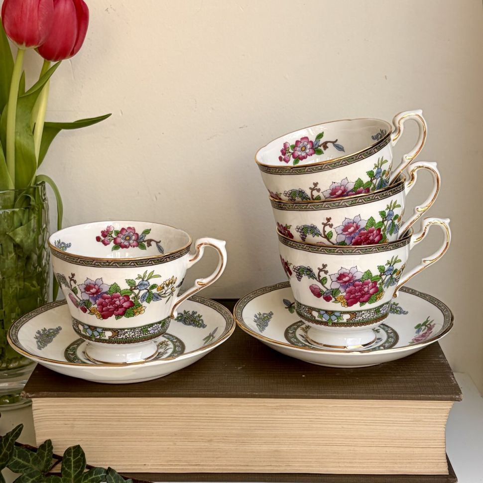 Чайная пара Paragon Tree of Kashmir 220 мл 1960-е Англия      