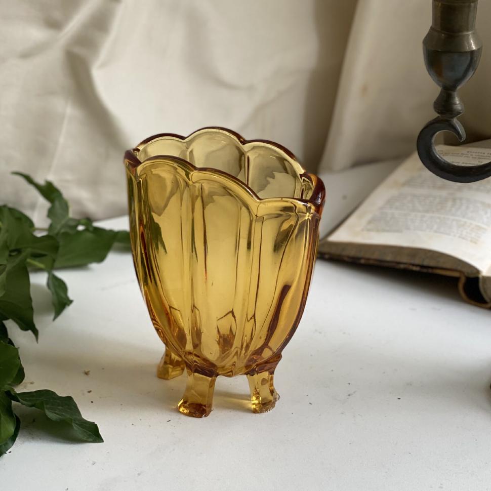 Ваза Желтая волна стекло