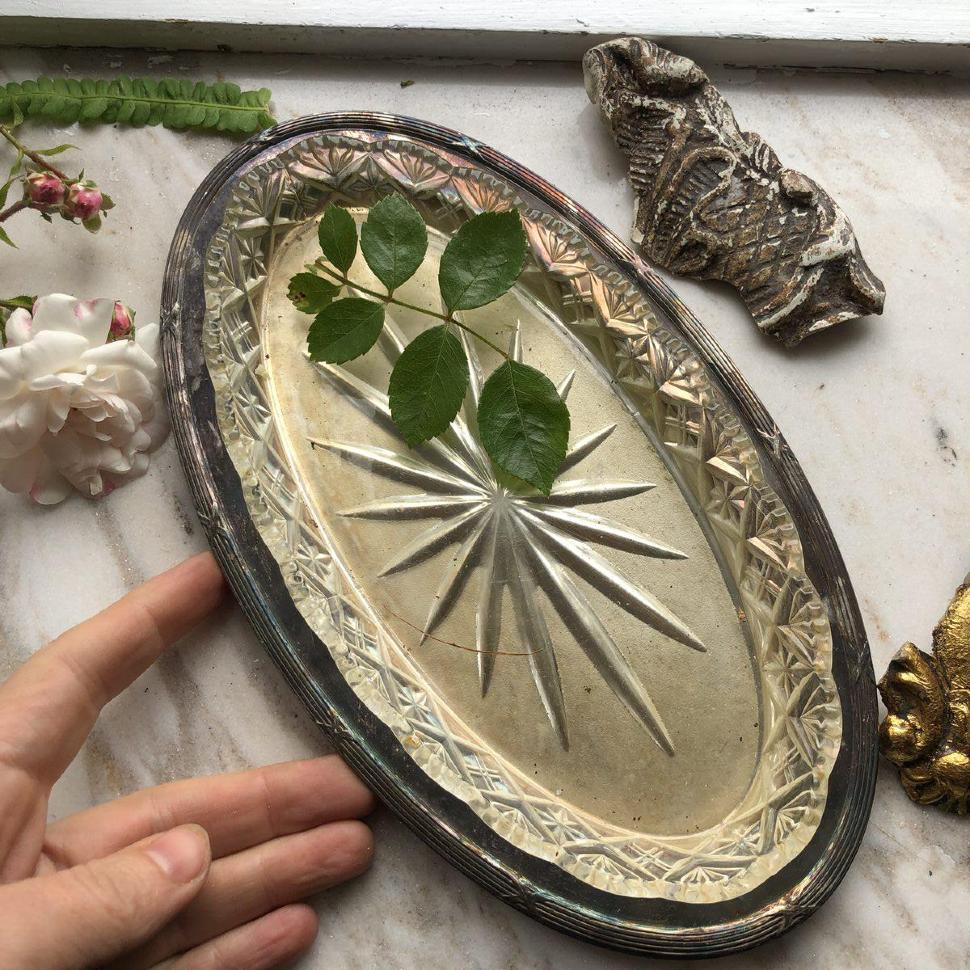 Селедочница 20 см на мельхиоровом подносе