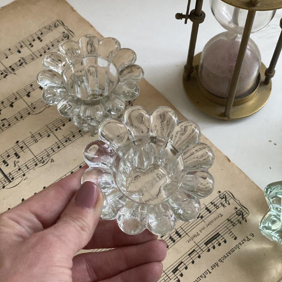 Подсвечник 8 см Цветок хрусталь