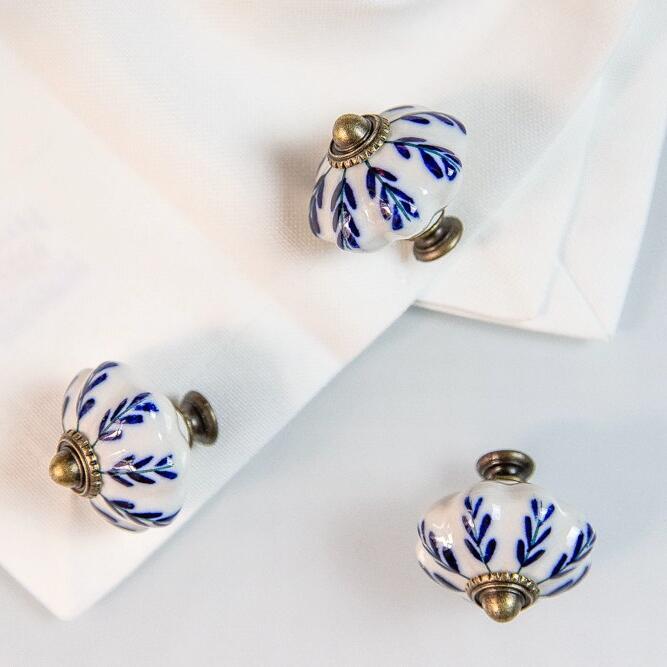 Ручка мебельная Ветвь малая синяя