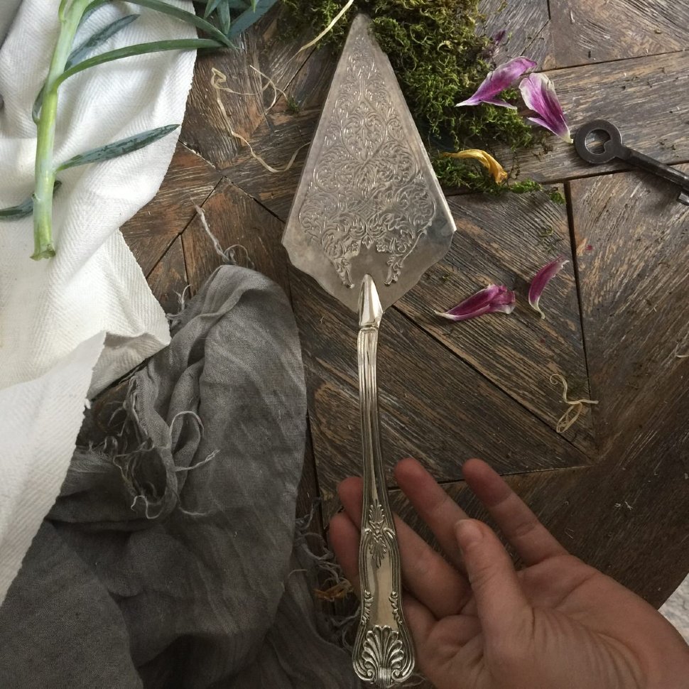 Лопатка для торта Пальмовая ветвь гравировка