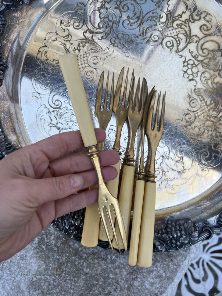 Вилка 20 см латунь бакелит