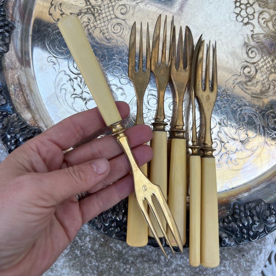 Вилка 20 см латунь бакелит