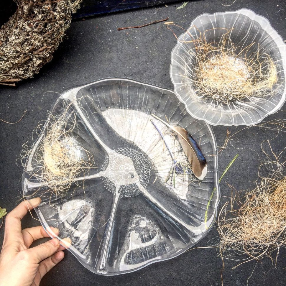 Блюдо менажница Kosta Boda Ботаника Швеция 