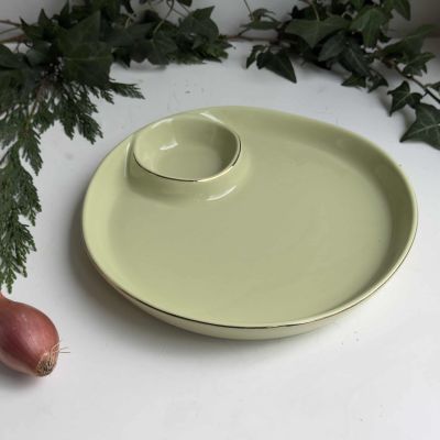 Тарелка с отделением для соуса Riverdale 23 см фарфор