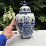 Ваза Delfts Blauw Cиние цветы 32 см керамика Голландия