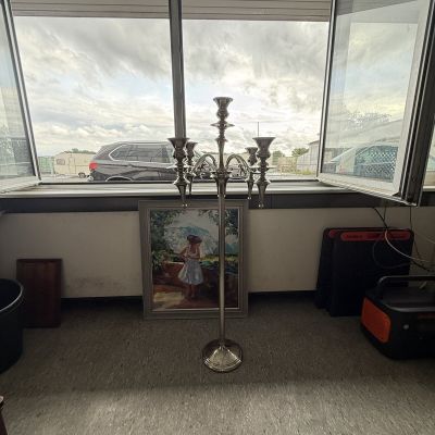 Подсвечник канделябр напольный на 5 свечей GILDE 133 см Германия хромирование