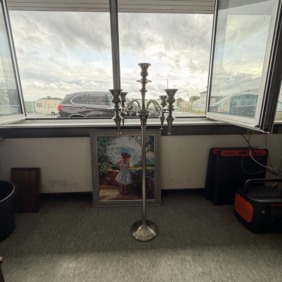 Подсвечник канделябр напольный на 5 свечей GILDE 133 см Германия хромирование