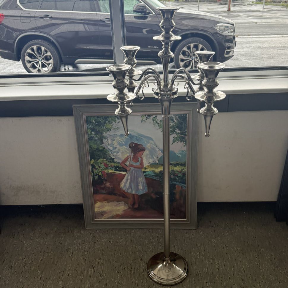 Подсвечник канделябр напольный на 5 свечей GILDE 133 см Германия хромирование