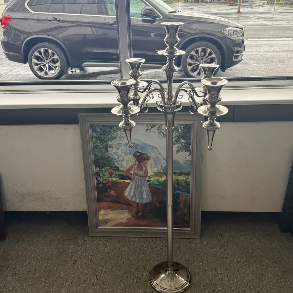 Подсвечник канделябр напольный на 5 свечей GILDE 133 см Германия хромирование