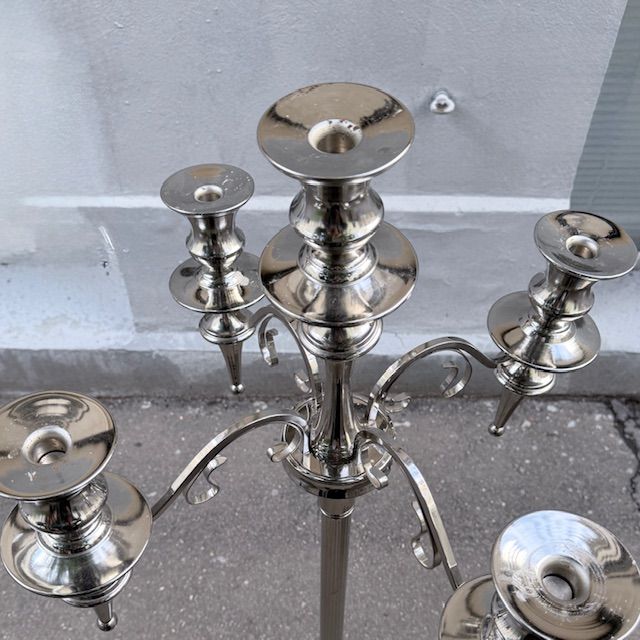 Подсвечник канделябр напольный на 5 свечей GILDE 133 см Германия хромирование