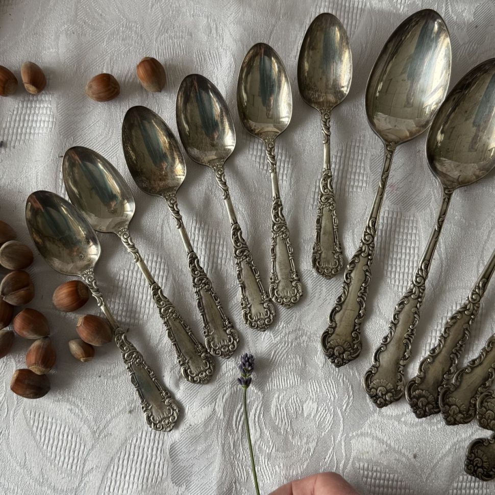 Ложка десертная WM Rogers 15 см серебрение 19 век