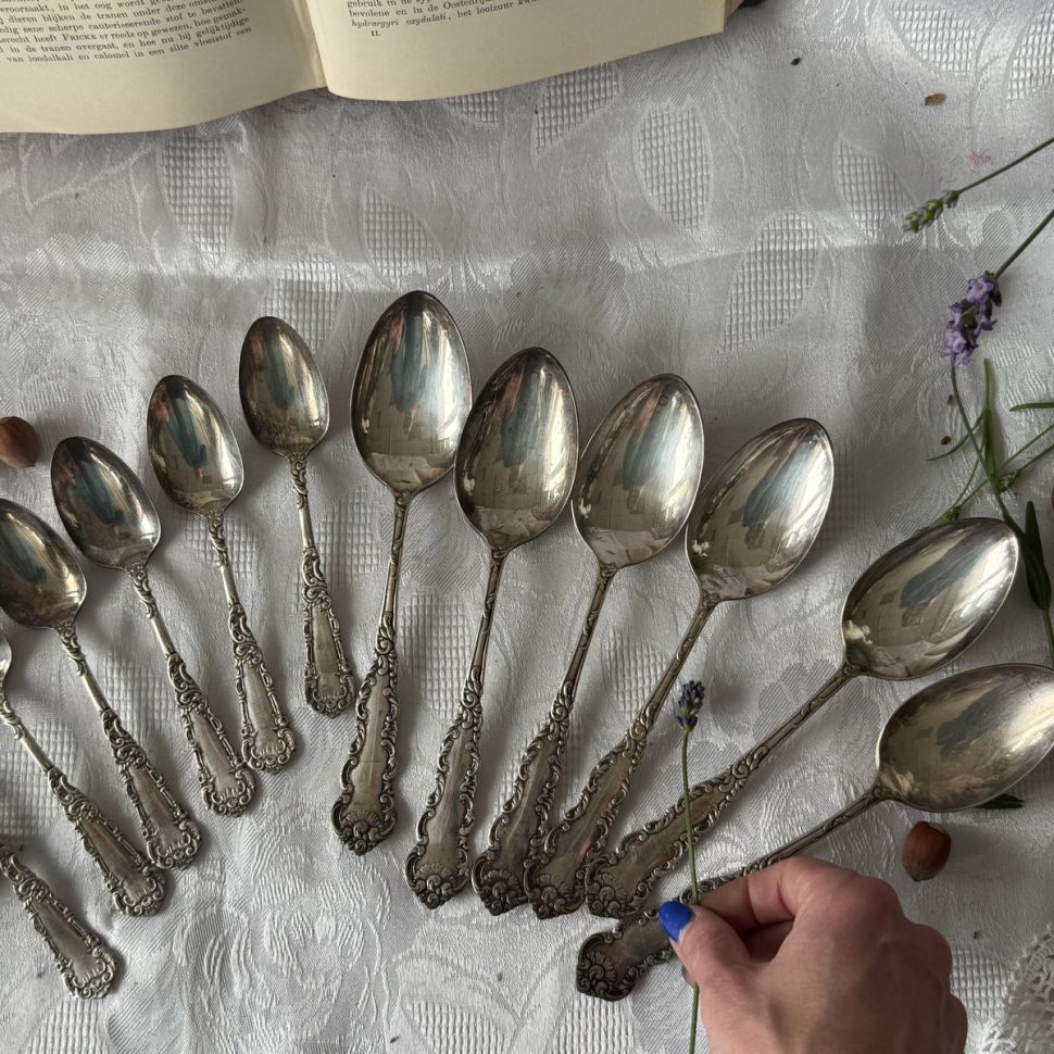 Ложка десертная WM Rogers 15 см серебрение 19 век