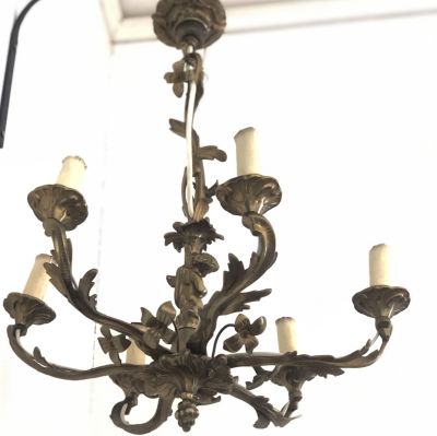 Люстра на 6 рожков латунь