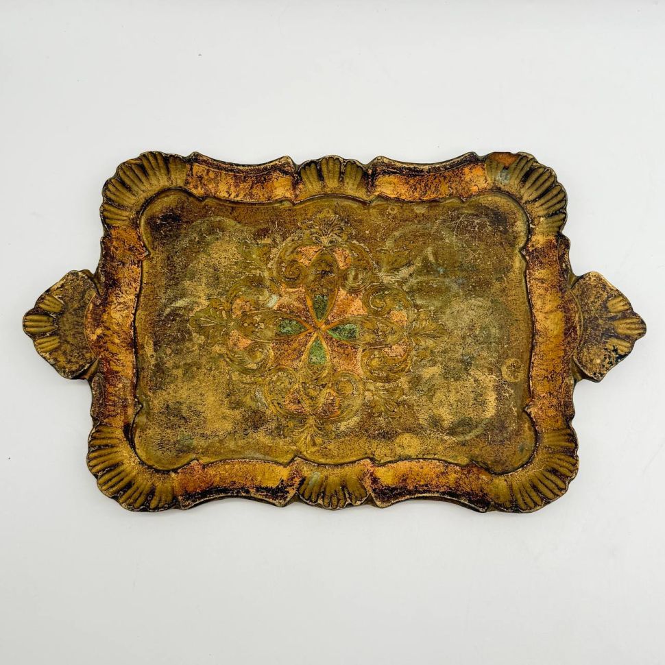 Поднос Флорентийский 38х22 см ручная работа дерево 