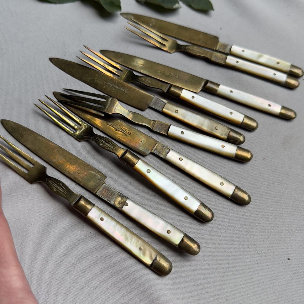 Набор для фруктов вилка и нож 15 см Uchatiusbronze 