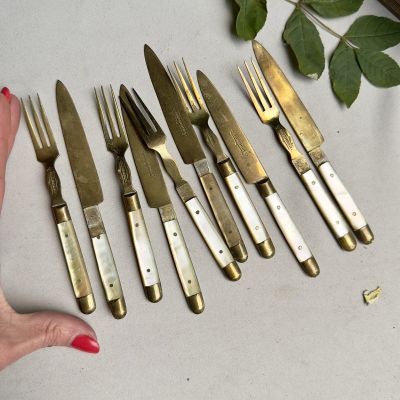 Набор для фруктов вилка и нож 15 см Uchatiusbronze 