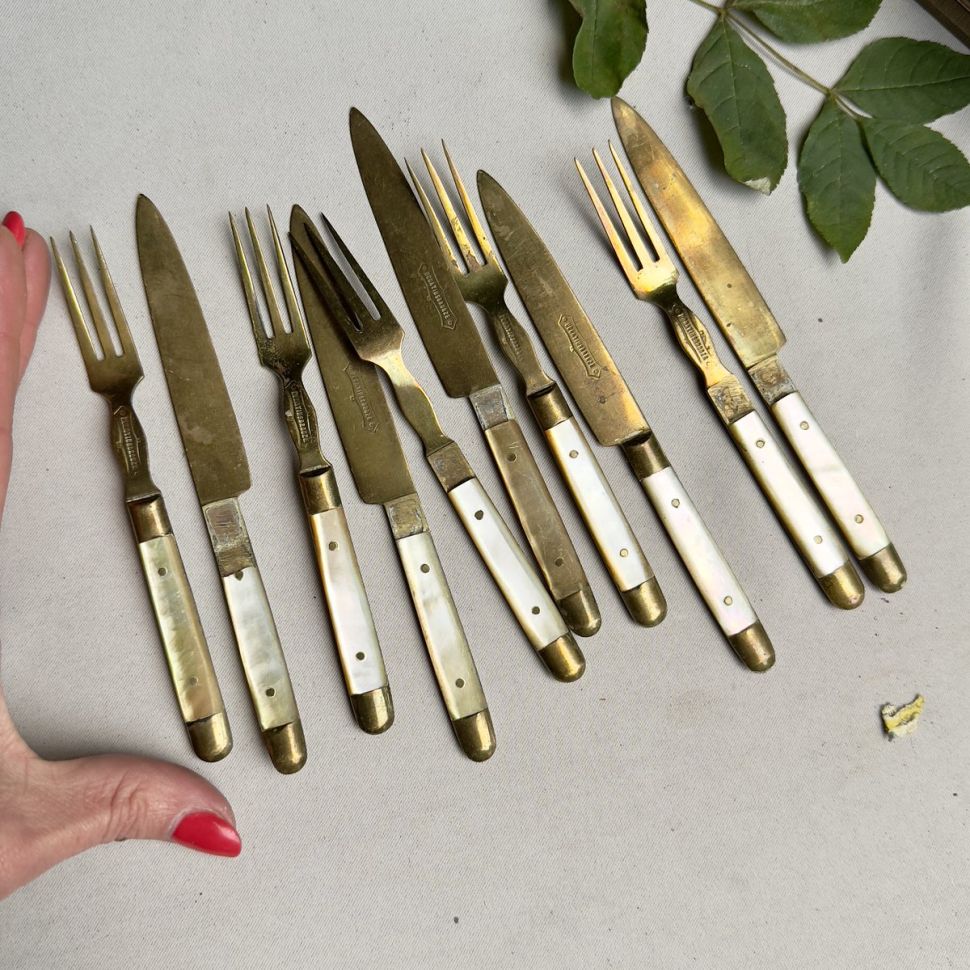 Набор для фруктов вилка и нож 15 см Uchatiusbronze 