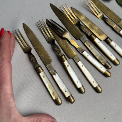 Набор для фруктов вилка и нож 15 см Uchatiusbronze 