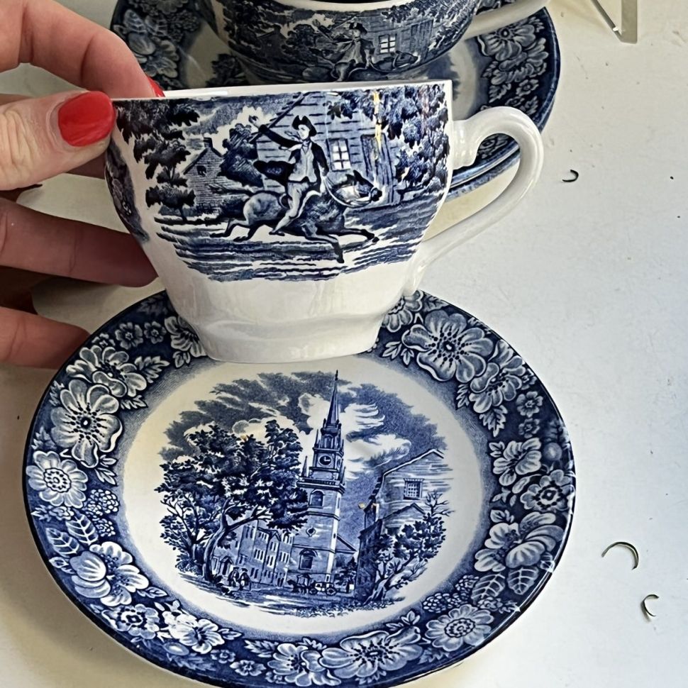 Чайная пара Liberty Blue Staffordshire 200 мл Англия