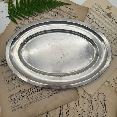 Блюдо поднос овальное DEN BOOGERD 36 см серебрение