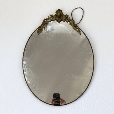 Зеркало овальное 61см Франция медь латунь