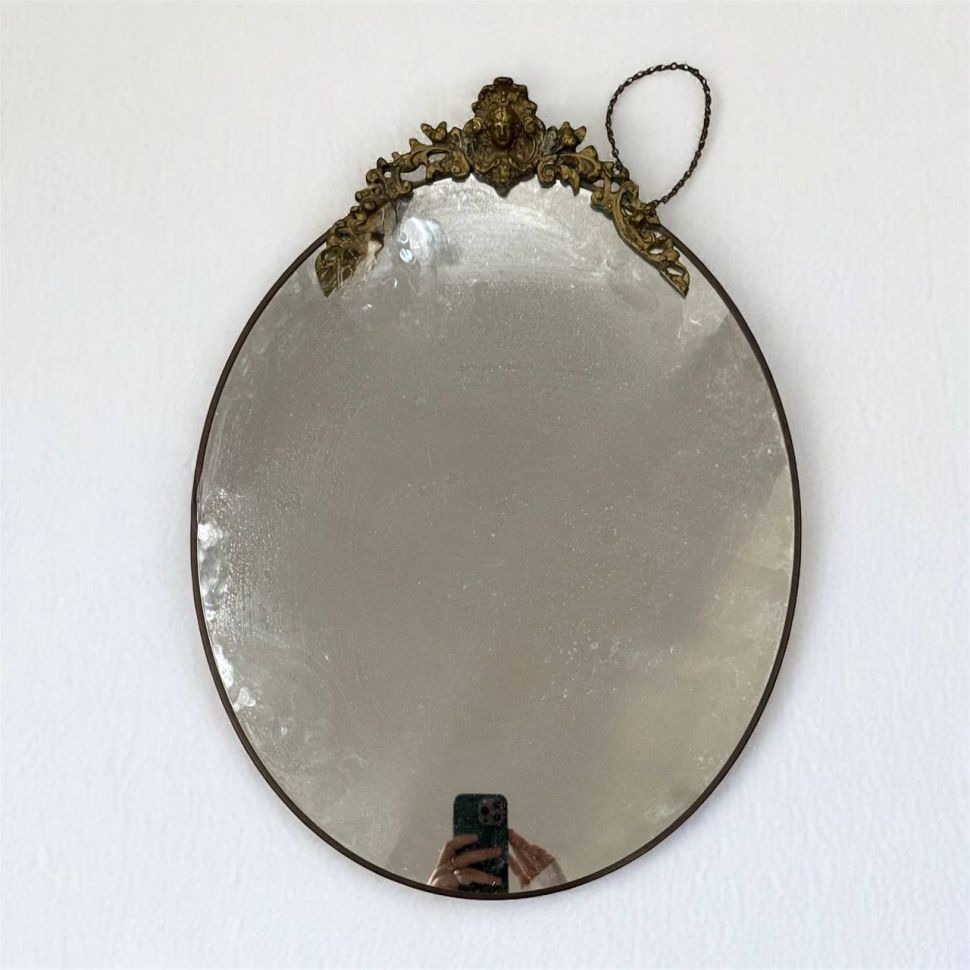 Зеркало овальное 61см Франция медь латунь