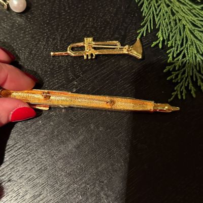 Брошь Перьевая ручка 12 см бижутерия стразы