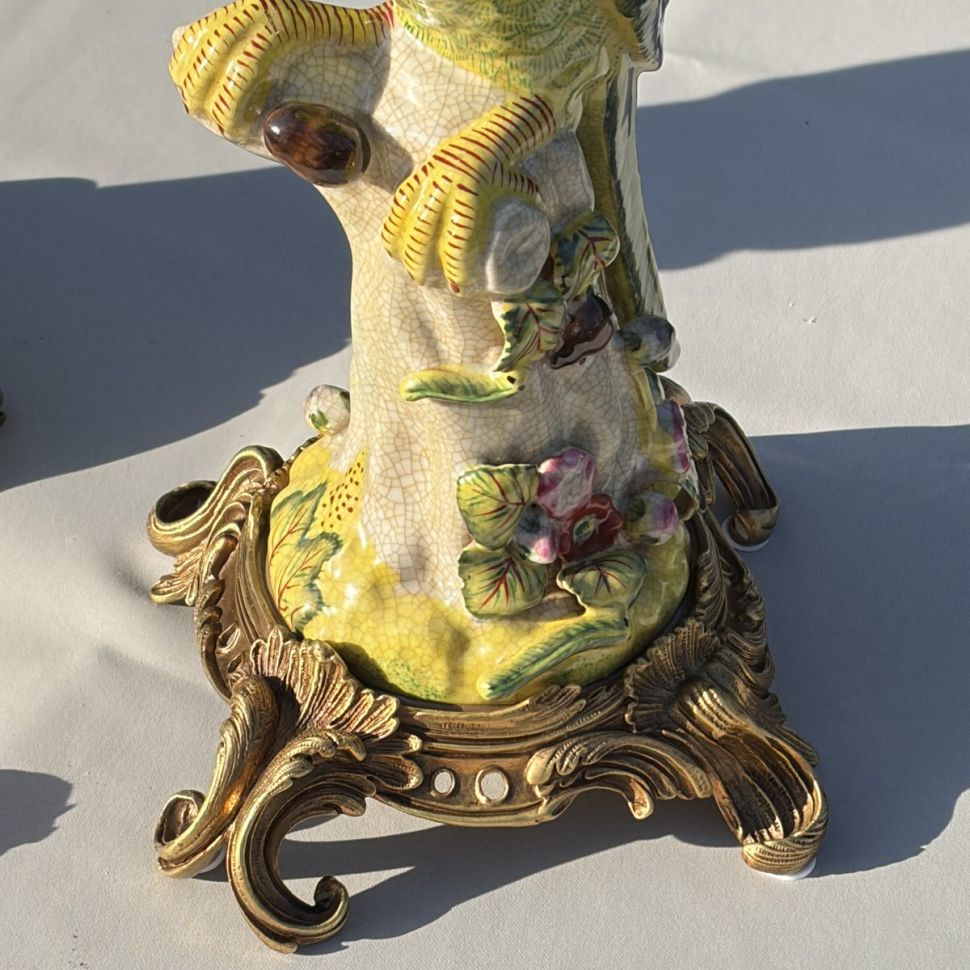 Подсвечник скульптура Попугай 37 см WL 1895 фарфор бронза