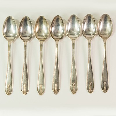 Ложка кофейная с инициалами, мельхиор