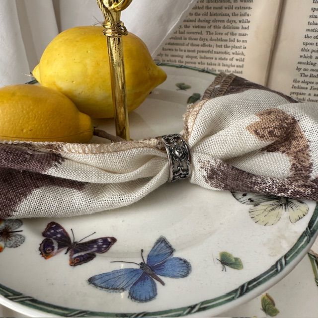 Кольцо для салфетки Роза 2 см серебрение