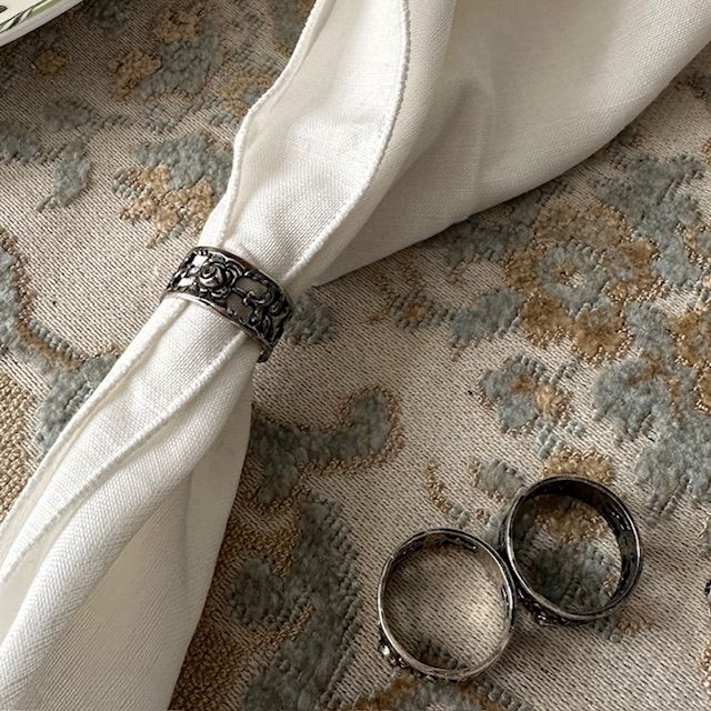 Кольцо для салфетки Роза 2 см серебрение