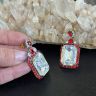 Серьги авторская работа 5 см кристаллы латунь Нидерланды