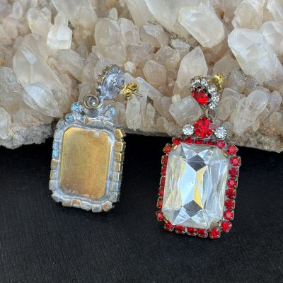 Серьги авторская работа 5 см кристаллы латунь Нидерланды